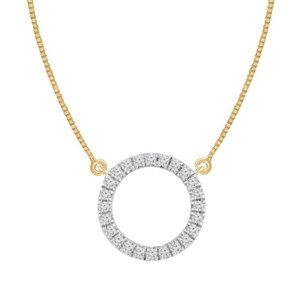 LADIES NECKLACE  1/6 CT ROUND DIAMOND 10K YELLOW GOLD