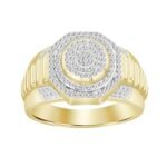 MEN'S RING 1/4 CT ROUND DIAMOND 10K YELLOW GOLD
