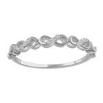 LADIES STACKBLE BAND 1/20 CT ROUND DIAMOND 14K WHITE GOLD
