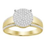 LADIES RING 1/4 CT ROUND DIAMOND 10K YELLOW GOLD