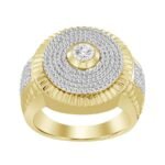 MEN'S RING 3/4 CT ROUND DIAMOND 10K YELLOW GOLD