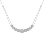 LADIES NECKLACE 2 CT ROUND DIAMOND 14K WHITE GOLD