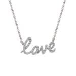 LADIES NECKLACE 1/6 CT ROUND DIAMOND 10K WHITE GOLD