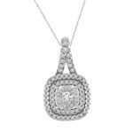 LADIES PENDANT 1/3 CT ROUND DIAMOND 10K WHITE GOLD