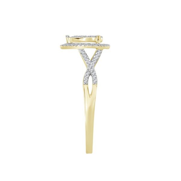 LADIES BRIDAL RING SET 1/4 CT ROUND DIAMOND 10K YELLOW GOLD - Image 2