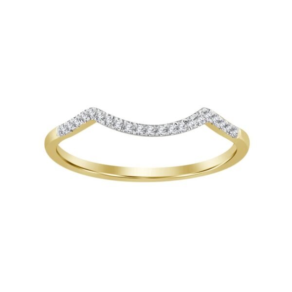 LADIES BRIDAL RING SET 1/4 CT ROUND DIAMOND 10K YELLOW GOLD - Image 4
