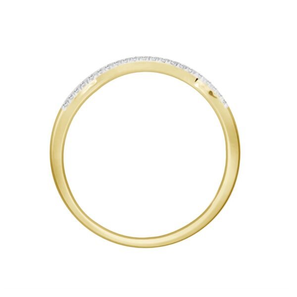 LADIES BRIDAL RING SET 1/4 CT ROUND DIAMOND 10K YELLOW GOLD - Image 5