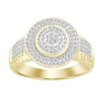 MEN'S RING 1/4 CT ROUND DIAMOND 10K YELLOW GOLD