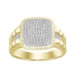 MEN'S RING 1/4 CT ROUND DIAMOND 10K YELLOW GOLD
