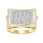 MEN'S RING 1/2 CT ROUND DIAMOND 10K YELLOW GOLD