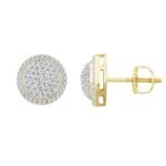 MEN'S EARRING 1/3 CT ROUND DIAMOND 10K YELLOW GOLD