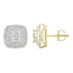MEN'S EARRING 1/4 CT ROUND DIAMOND 10K YELLOW GOLD