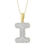 MEN'S PENDANT 3/8 CT ROUND DIAMOND 10K YELLOW GOLD