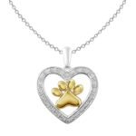 LADIES PENDANT 1/20 CT ROUND DIAMOND 10K TT WHITE & YELLOW GOLD