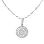 LADIES PENDANT 1/10 CT ROUND DIAMOND 10K WHITE GOLD