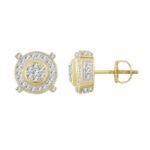 MEN'S EARRING 1/4 CT ROUND DIAMOND 10K YELLOW GOLD