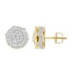 MEN'S EARRING 5/8 CT ROUND DIAMOND 10K YELLOW GOLD