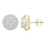 MEN'S EARRING 1/3 CT ROUND DIAMOND 10K YELLOW GOLD