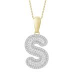 MEN'S PENDANT 3/8 CT ROUND DIAMOND 10K YELLOW GOLD
