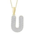 MEN'S PENDANT 3/8 CT ROUND DIAMOND 10K YELLOW GOLD