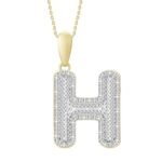 MEN'S PENDANT 3/8 CT ROUND DIAMOND 10K YELLOW GOLD