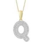 MEN'S PENDANT 3/8 CT ROUND DIAMOND 10K YELLOW GOLD