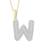 MEN'S PENDANT 3/8 CT ROUND DIAMOND 10K YELLOW GOLD