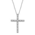 LADIES PENDANT 1/10 CT ROUND DIAMOND 10K WHITE GOLD