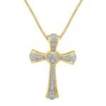 LADIES PENDANT 1/10 CT ROUND DIAMOND 10K YELLOW GOLD