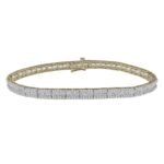 LADIES BRACELET 3 CT ROUND/BAGUETTE DIAMOND 10K WHITE GOLD