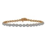LADIES BRACELET 1 CT ROUND/BAGUETTE DIAMOND 10K YELLOW GOLD