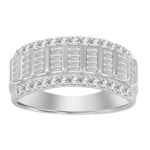 LADIES BAND 3/4 CT ROUND DIAMOND 10K WHITE GOLD
