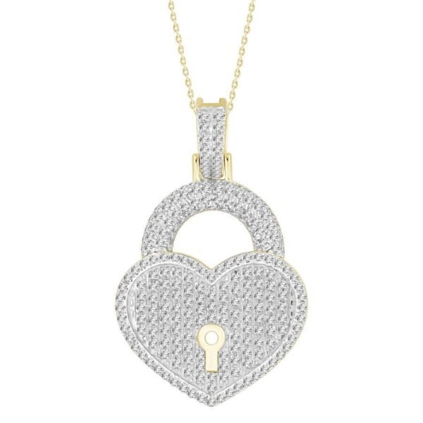 MEN'S PENDANT 3/4 CT ROUND DIAMOND 10K YELLOW GOLD