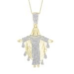 MEN'S CHARM 5/8 CT ROUND DIAMOND 10K YELLOW GOLD