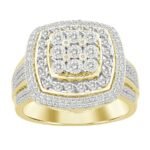 MEN'S RING 3/4 CT ROUND DIAMOND 10K YELLOW GOLD