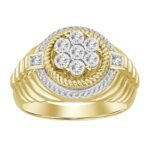 MEN'S RING 3/8 CT ROUND DIAMOND 10K YELLOW GOLD