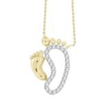 LADIES PENDANT 1/10 CT ROUND DIAMOND 10K YELLOW GOLD