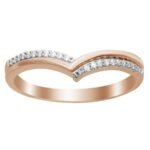 LADIES BAND 1/15 CT ROUND DIAMOND 14K ROSE GOLD
