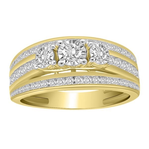 LADIES RING 3/4 CT ROUND 14K YELLOW GOLD