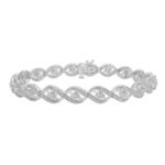 LADIES BRACELET 1/4 CT ROUND DIAMOND SILVER