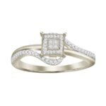 LADIES RING 1/5 CT ROUND/PRINCESS DIAMOND 10K WHITE GOLD