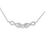 LADIES NECKLACE 1/4 CT ROUND DIAMOND 10K WHITE GOLD