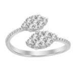 LADIES RING 1/2 CT ROUND DIAMOND 14K WHITE GOLD