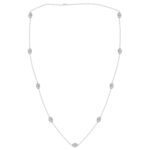 LADIES NECKLACE 3/4 CT ROUND DIAMOND 10K WHITE GOLD