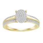 LADIES RING 1/5 CT ROUND DIAMOND 10K Yellow GOLD