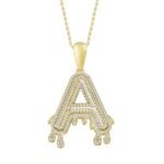 MEN'S CHARM 1/3 CT ROUND DIAMOND 10K YELLOW GOLD