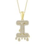 MEN'S CHARM 1/3 CT ROUND DIAMOND 10K YELLOW GOLD