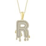 MEN'S CHARM 1/3 CT ROUND DIAMOND 10K YELLOW GOLD