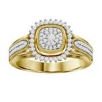 LADIES RING 1/3 CT ROUND DIAMOND 10K YELLOW GOLD