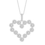 LADIES PENDANT 1/2 CT ROUND DIAMOND 10K WHITE GOLD
